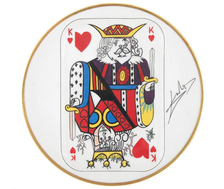 Salvador DALI - "Carte à jouer - Roi de Coeur" (Maison Puiforcat)