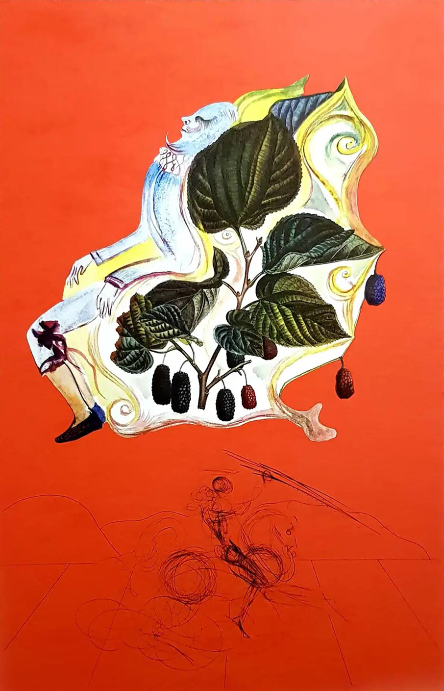 Salvador DALI - "Fruits - Mûres Sauvages (Blackberries)"