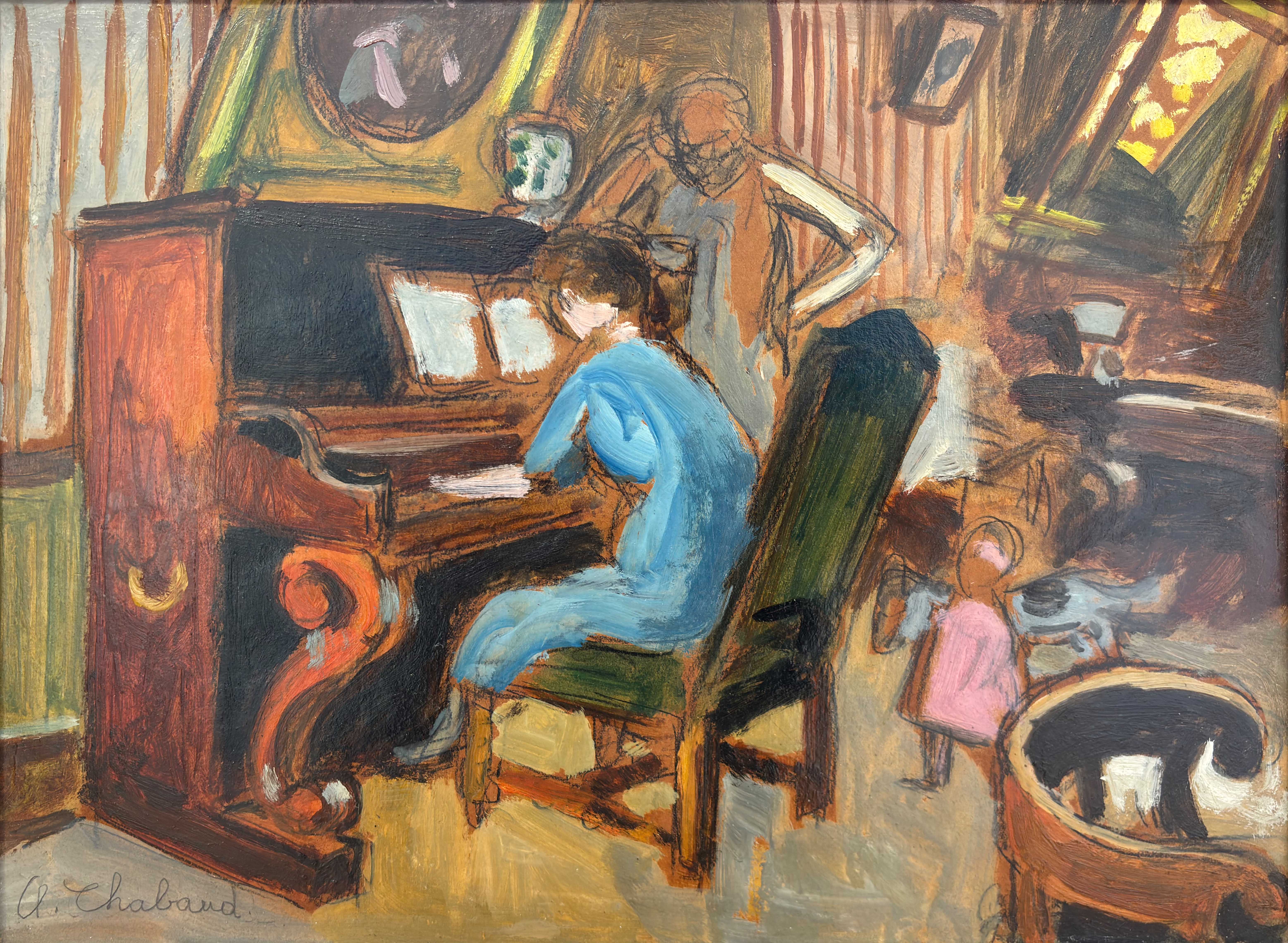Auguste CHABAUD - "La Leçon de Piano"